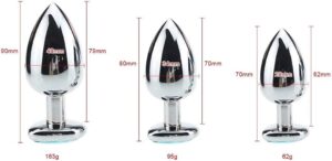 3Pcs Set Luxury Metal Butt Toy