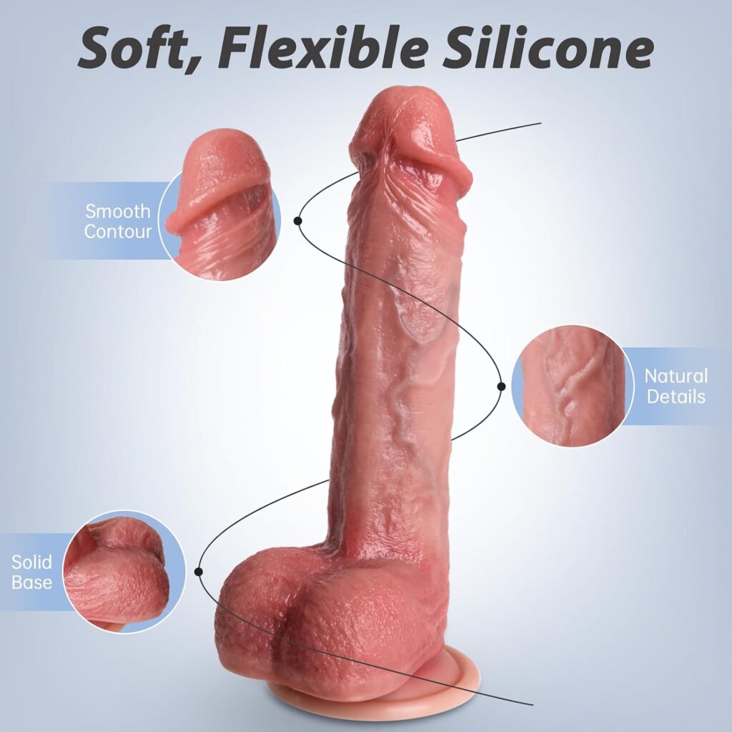 8 Inch Liquid Silicone Dildo with Strong Cup