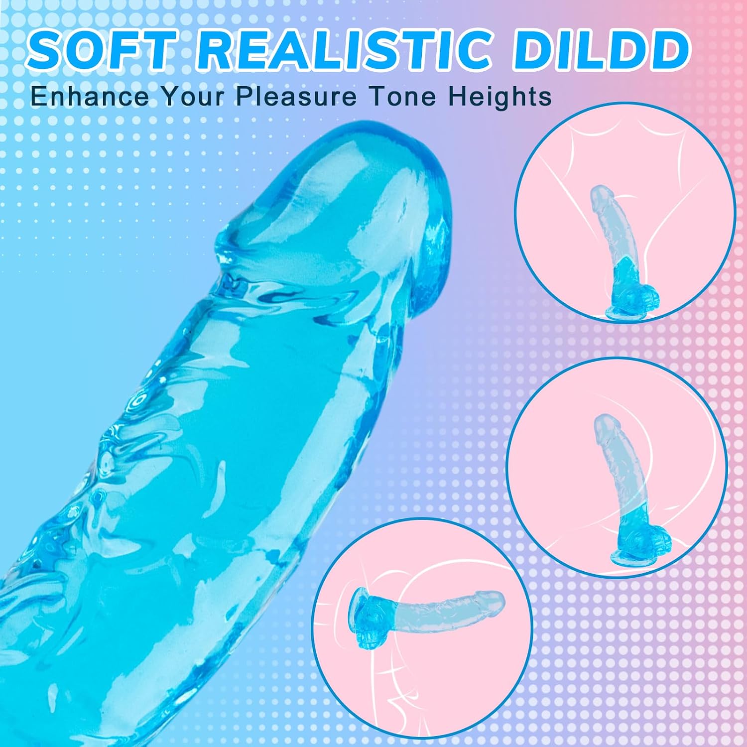 Buy 7 Inch Realistic Soft Blue Dildo for Women